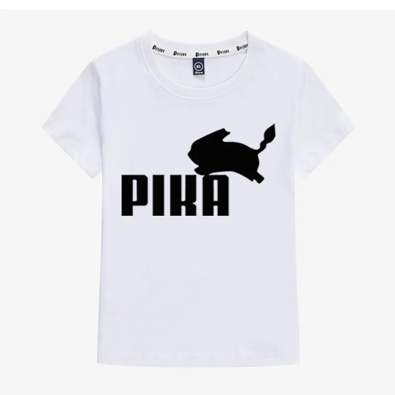 От 2 до 14 лет аниме Pika с Пикачу для детей с надписью Футболка с принтом «Покемон го» Для детей, на лето одежда из хлопка для мальчиков, футболки с О-образным вырезом короткий рукав - Цвет: color5