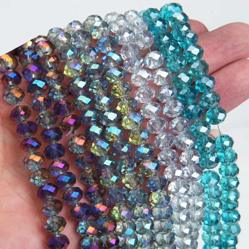 waist beads 1 Strand 8mm New Polygonal Magic Color Crystal Glass Beads Faceted Spacer Beads for Jewelry Making Diy for Bracelet Necklace clay beads