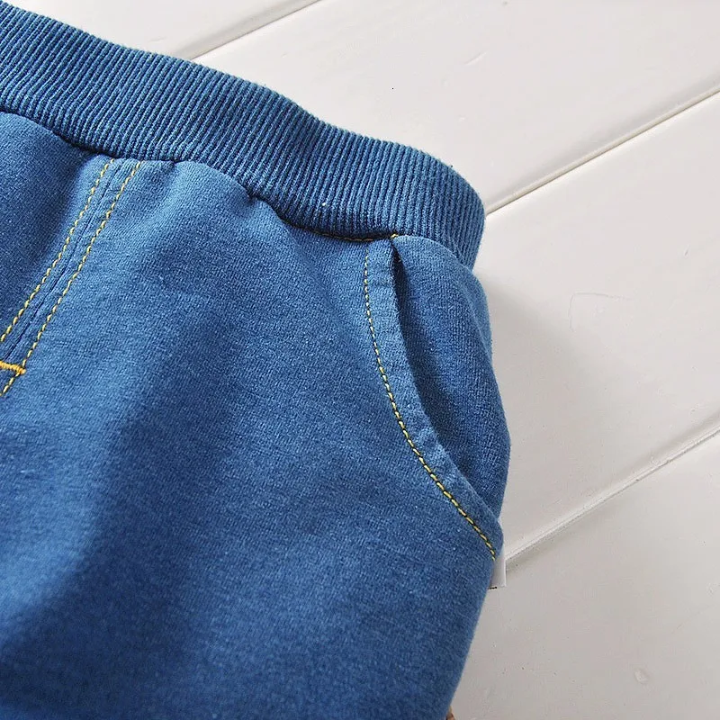 BibiCola/весенне-осенние комплекты одежды для мальчиков детская джинсовая куртка костюм из 2 предметов повседневный костюм для мальчиков Детский спортивный костюм
