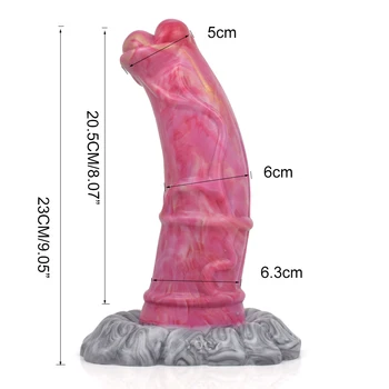 FAAK Gory Raw Meat Color Animal Paso Fino Horse Dildo Curved Huge Penis With Suction Cup Female Masturbator Sex Toys for Anal 2