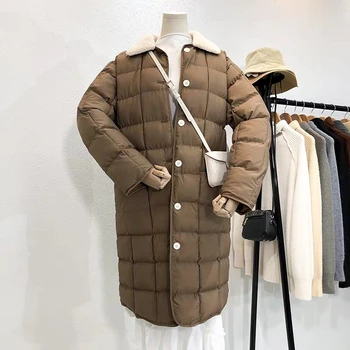 

The new han edition lapel lambs wool in color with long bread served with thick cotton-padded jacket coat
