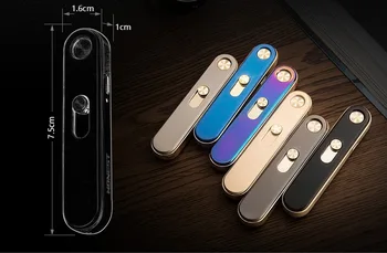 

usb rechargeable lighter ultra-thin windproof metal lighter men and women electronic cigarette lighter fashion gift