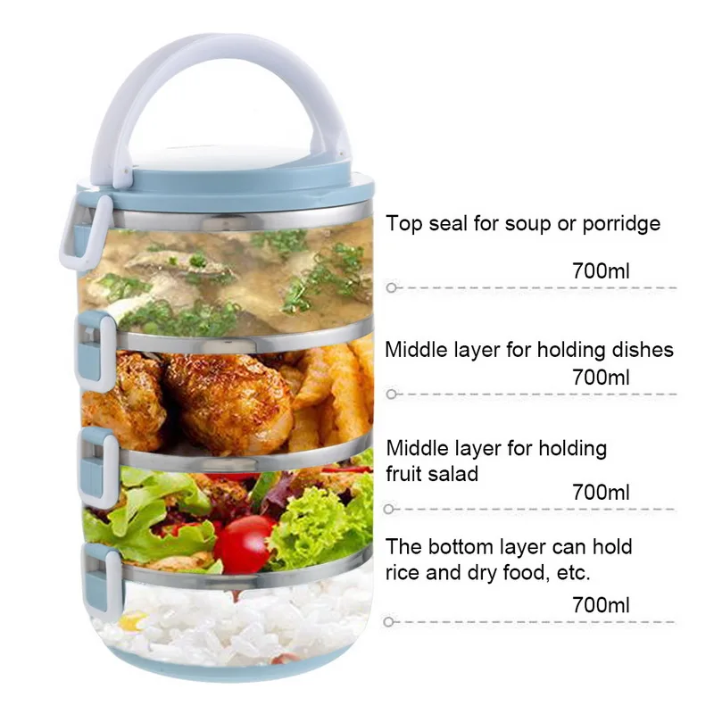 Stainless Insulation Lunch Box Kid Food Thermal Container Kitchen Bento Box Portable Picnic Leak-Proof Case Snack Boxs