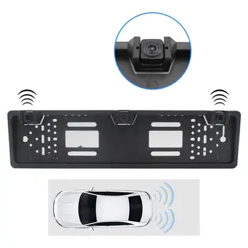 

Auto EU Reversing sensor Car License Plate Frame Rear View Camera Reverse Backup Camera Visual Reversing Radar