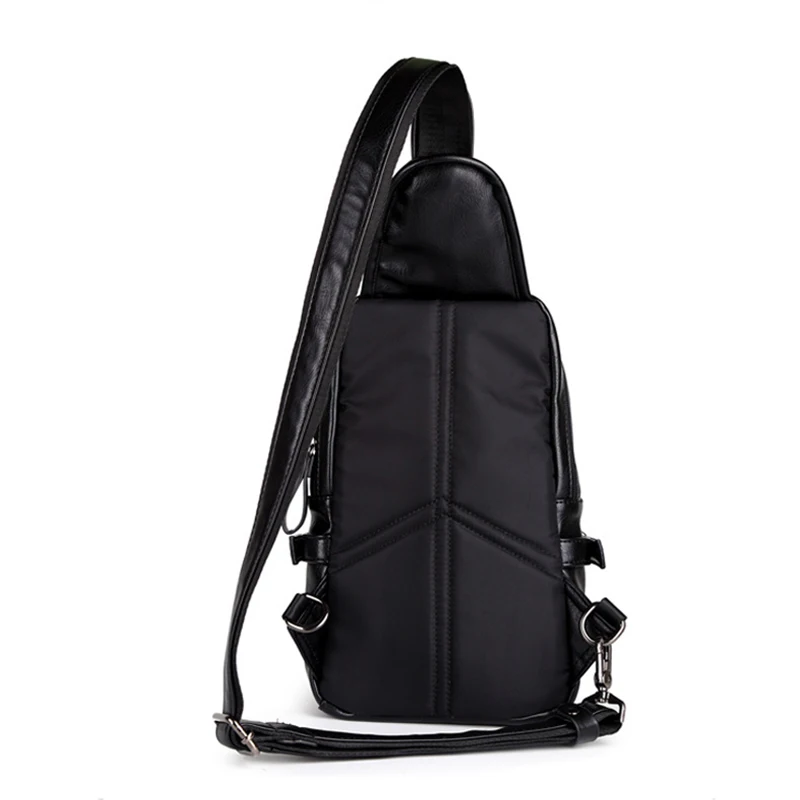 Chest Bags Men's Shoulder Bag PU Shoulder Chest Casual Outdoor Sports Bag Shoulder Messenger Bag