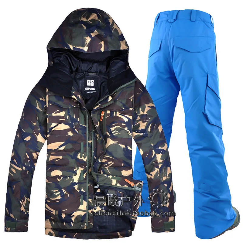 GSOU, снежный мужской лыжный костюм, сноуборд, лыжная куртка, брюки, ветрозащитная, водонепроницаемая, уличная спортивная одежда, утолщенная, теплая, мужская одежда - Цвет: Color 13