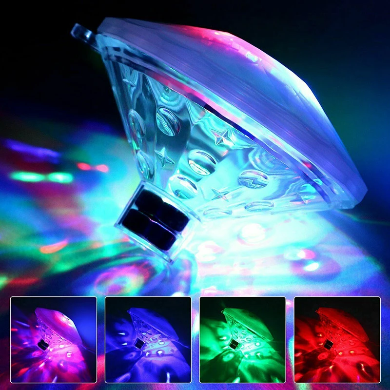 under water light LED Disco Light Swimming Pool Waterproof LED Batter Power Multi Color Changing Water Drift Lamp Floating Light Security Dropship underwater pond lights