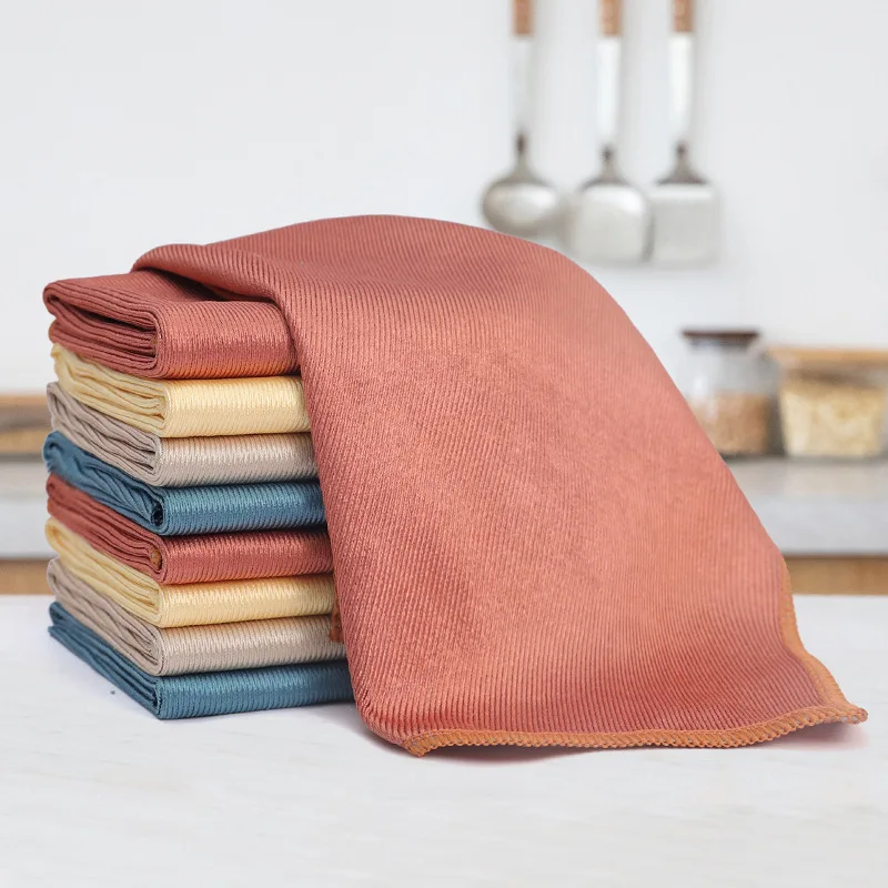 

5pcs Glasses Cleaning Towel For Kitchen Lint Free Thickened Microfiber Glass Cloth Can Absorb Washing