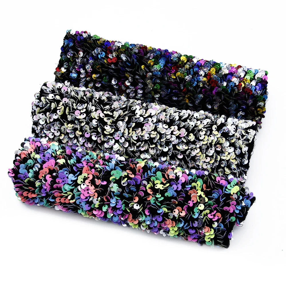 

David accessories 20*34 Sequin Fabric Patchwork Kids Home Textile DIY Sewing Clothing Material,1Yc7918