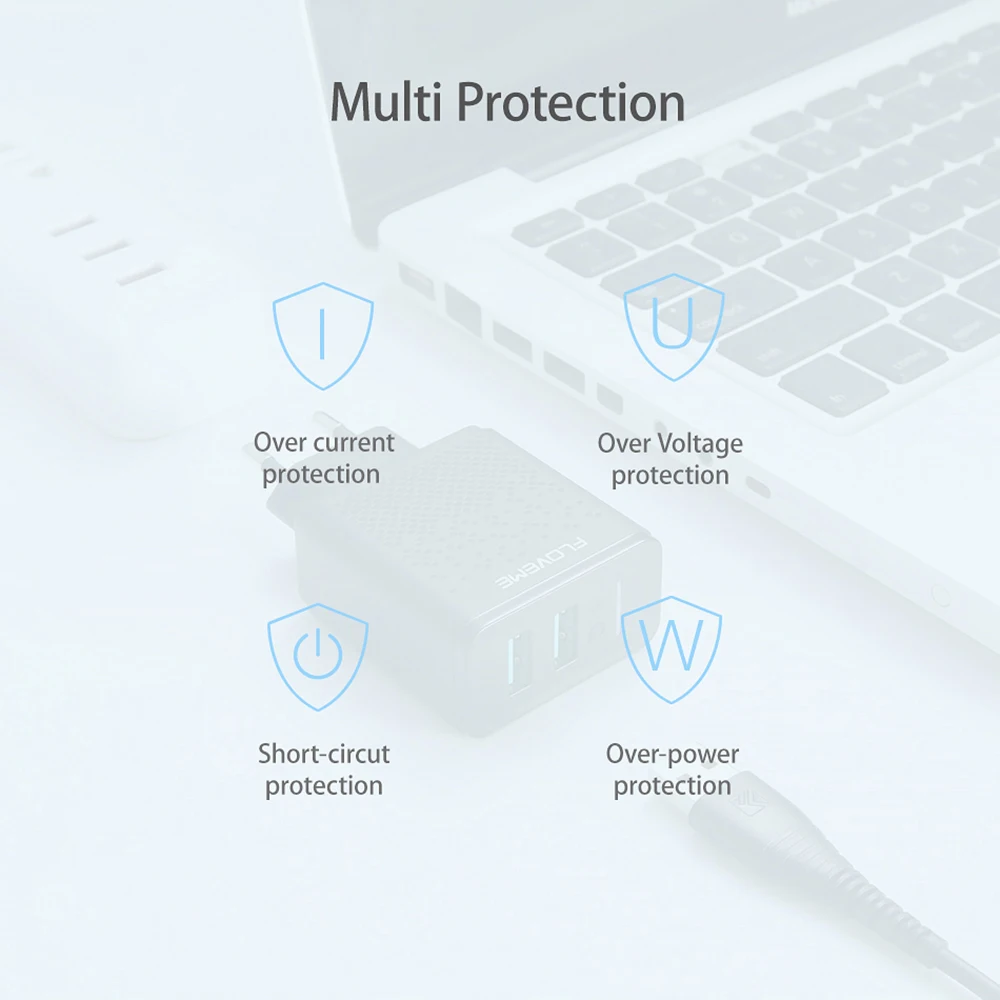 FLOVEME Dual USB зарядное устройство 5 в 2,4 А Быстрая зарядка настенное зарядное устройство адаптер ЕС Разъем для iphone ipad mini samsung Xiaomi