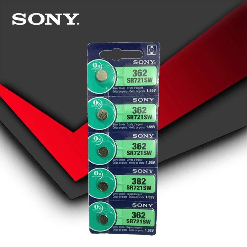 5 шт. Sony 100% оригинал 362 SR721SW V362 GP62 AG1 1 55 в серебряный оксид часы батарея кнопочная