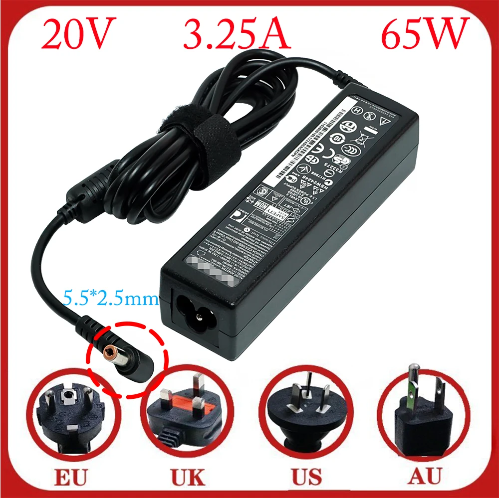 Descuento Cargador de ordenador portátil, adaptador de CA de 20V, 3.25A, 5,5x2,5mm, para lenovo, IBM, B470, B570e, G470, G570, G770, V570, Z400, P500 Series, Lenovo PC aKwjM5Wl69A