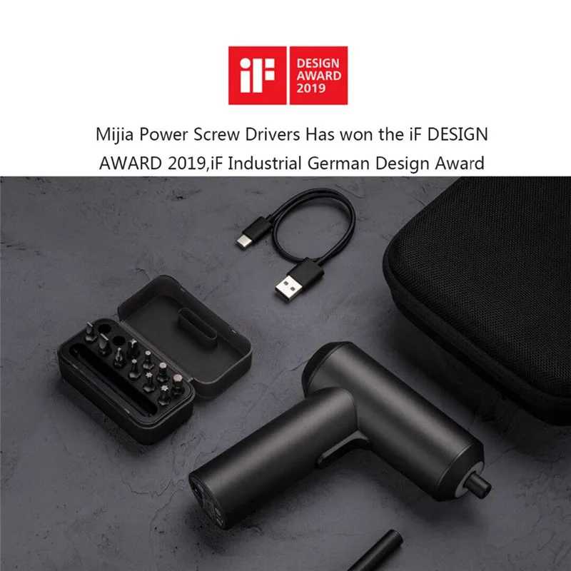 Беспроводная перезаряжаемая отвертка Xiaomi Mijia 3,6 V 2000mAh Li-Ion 5N. m электрическая отвертка с винтами S2 12 шт