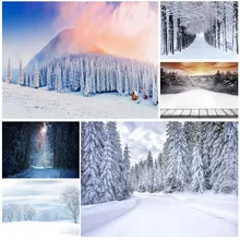 

Winter Natural Scenery Photography Background Forest Snow Landscape Travel Photo Backdrops Studio Props 21101 XJS-02