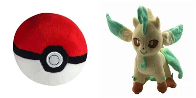 2 шт./компл. Аниме фигурки шар Leafeon Brinquedos плюшевые мишки 12 и 14 см мягкие Животные Плюшевые прекрасный подарок, кукла детские игрушки