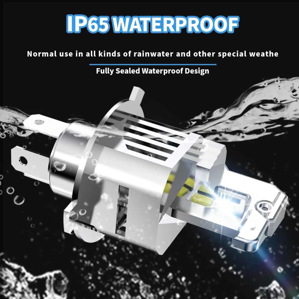 12V H4 CSP 5530 светодиодный SMD белые Противотуманные фары Дневные Фары Светильник головной светильник фар дальнего света лампы чистого белого цвета, 5000LM Цвет Температура 6000k