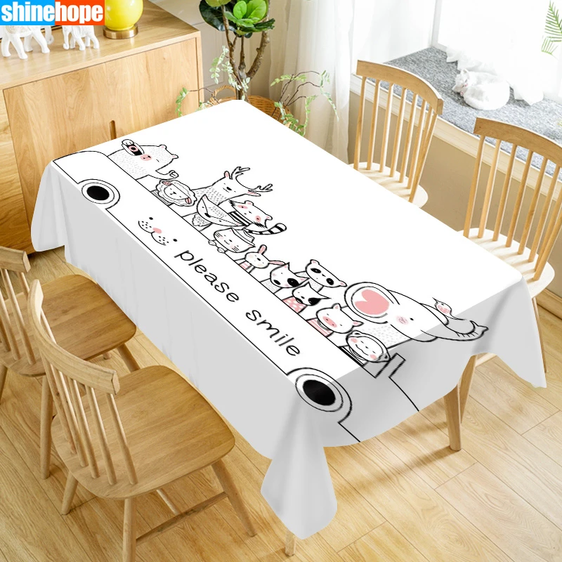 Mantel Rectangular de tela impermeable con dibujos de animales, cubierta de  mesa a prueba de polvo para fiesta, decoración del hogar, cubiertas de TV| Manteles| - AliExpress
