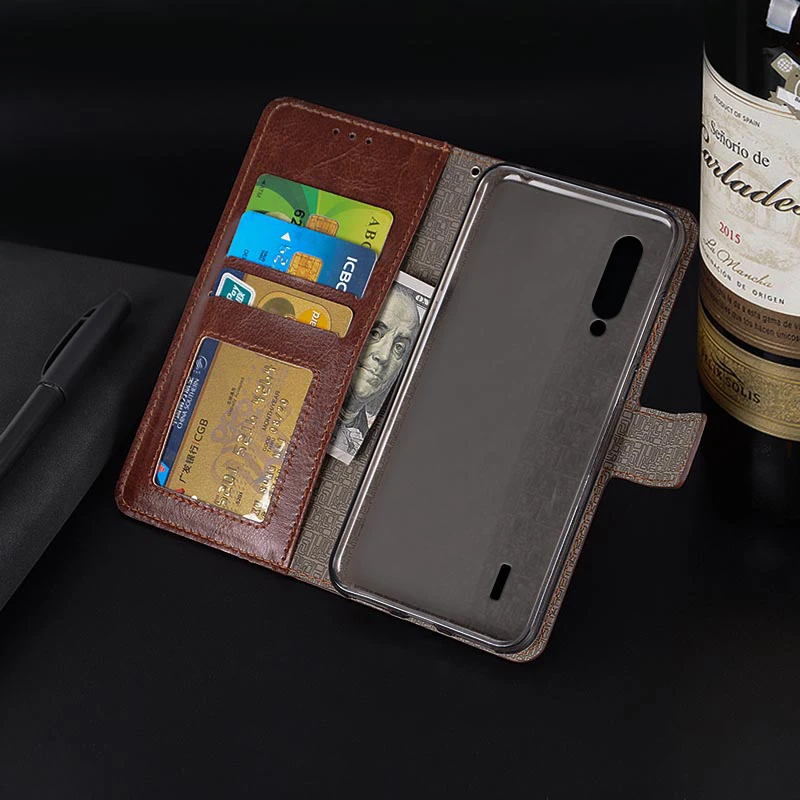 Роскошный кожаный чехол кошелек для телефона Xiaomi Mi 9 Lite подставка фоторамка со