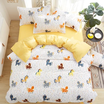 

High-quality princess bedding set luxury king queen full twin size (Duvet Cover + Bed Flat Sheet + Pillow Case) AB Side