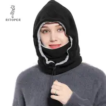 RITOPER женские ветроустойчивый сноуборд Skullies Face Beanies мужские утолщенные Балаклавы флисовые зимние шапки головной убор теплая шапка для сноубординга