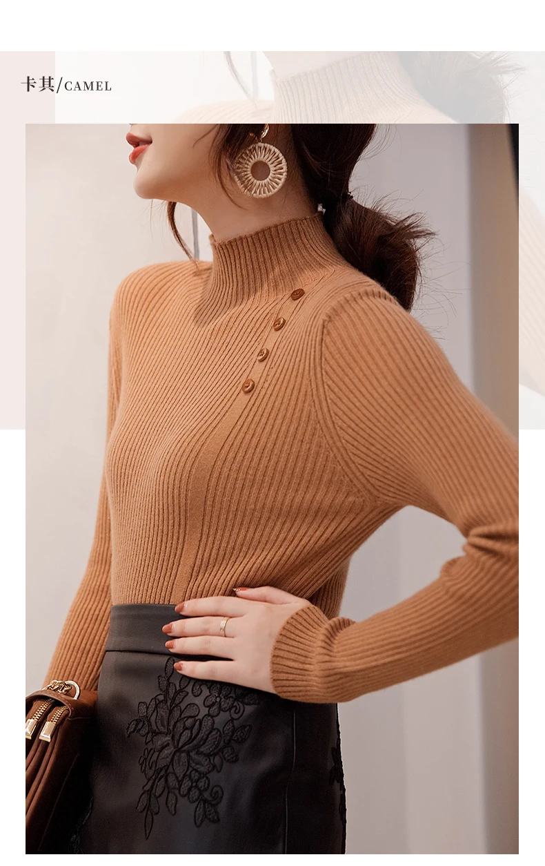 Высококачественный кашемировый свитер, женские свитера и пуловеры, водолазка с длинным рукавом, Женский пуловер, Женский вязаный пуловер