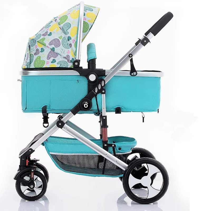 Steel EVA Blue1 Многофункциональная Регулируемая легкая Роскошная детская коляска 3 в 1, складная переносная коляска для мамы, розовая коляска для путешествий - Цвет: Steel EVA Blue1