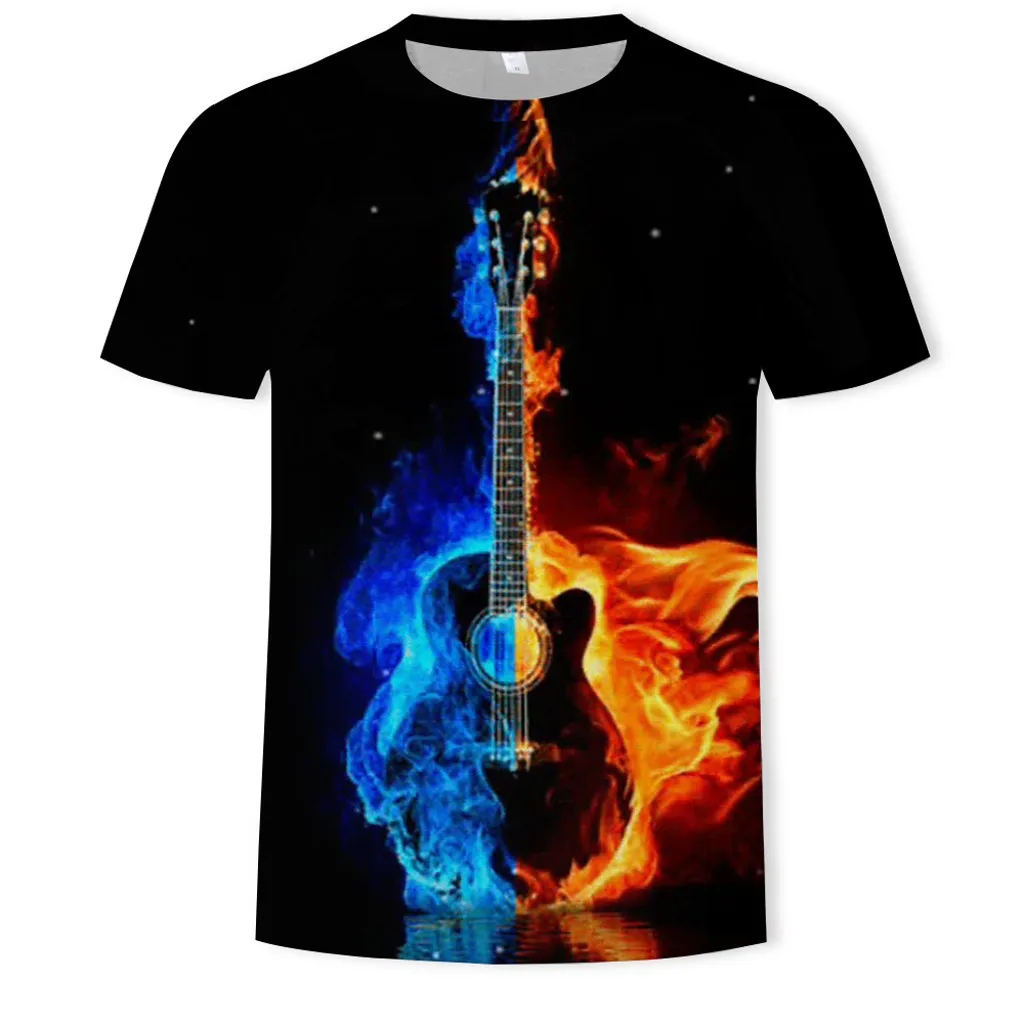 Мужская рубашка нового дизайна с 3D принтом круглым вырезом коротким рукавом топ