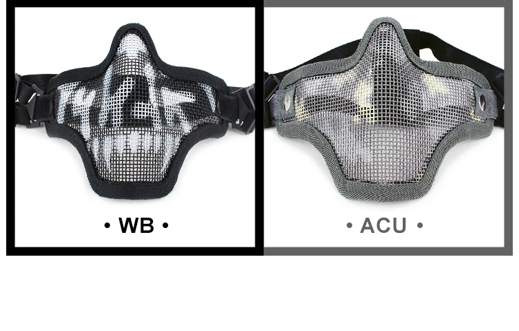 Tactical Protective Mask Camouflage Comfortable Lightweight Half Face Mesh Protective Mask Sport Hunting Accessories