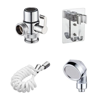 

Bathroom Wash Face Basin Water Tap External Shower Head Toilet Hold Filter Flexible Hair Washing Faucet Rinser Set