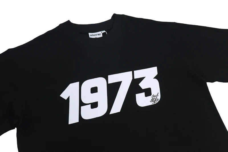 "1973» в стиле «хип-хоп» для уличных танцев рэп Свободная кофта с круглым вырезом и небольшим вырезом коротким рукавом Футболка с рукавами индивидуальные размеры s m l xl XXL черный, белый цвет Cutton