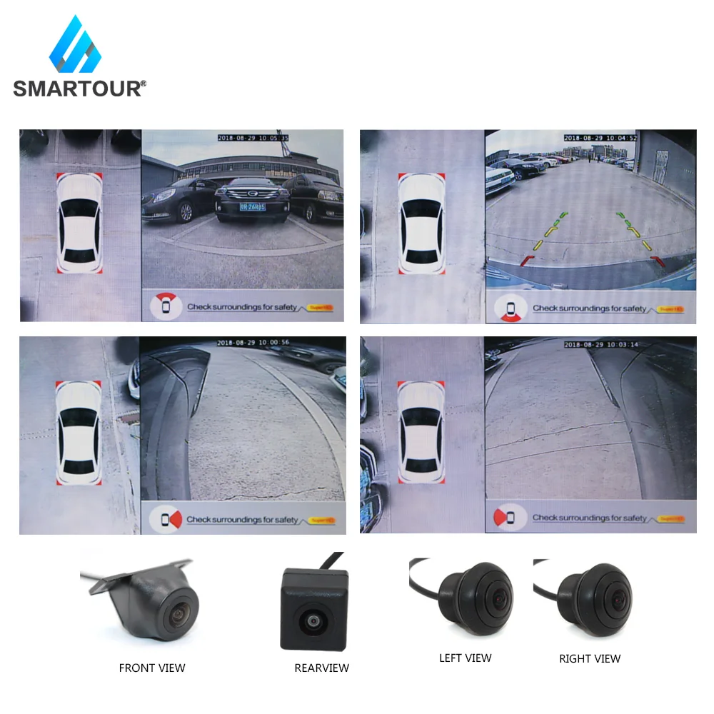 

2D 360 View Driving Support View Panorama System 4 Car Camera Video Car DVR Recorder