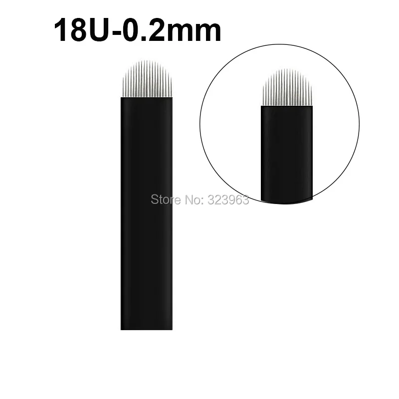 0,2 мм Laminas Microblading Lamina Tebori U для постоянного макияжа бровей губ микроблейдинг иглы Лезвия для тату ручка-держатель игл