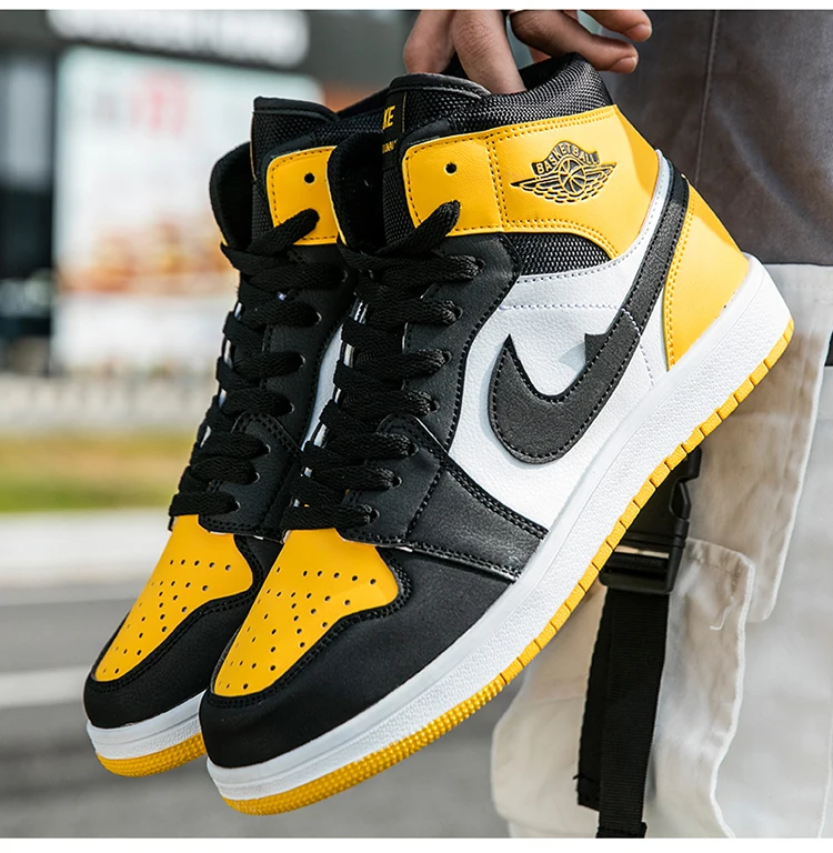 nuevos zapatos de baloncesto para Hombre, Zapatillas deportivas, amarillas, transpirables, para Hombre, botas de bal