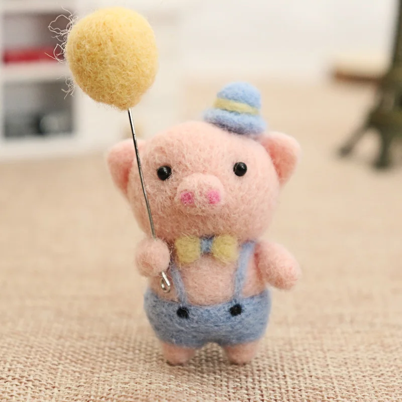 Мода милый поросенок игрушка кукла для детей Дети без готовой DIY ручной работы шерсть иглы Войлок Наборы украшения игрушки животных