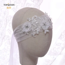 TOPQUEEN WS02, красивая свадебная вуаль, повязка на голову с вышитыми цветами, повязка на голову для невесты, вуаль, головные уборы, аксессуары для волос