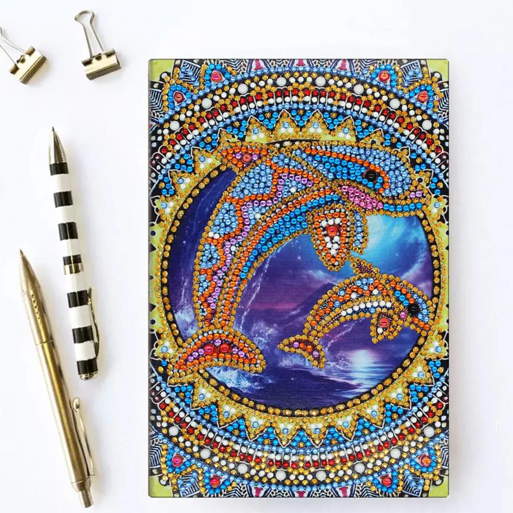 Dpsupr Diy Art Алмазный альбом для рисования дневник Полный Круглый Вышивка мозаикой из стразов A5 64 страницы сова с изображением павлиньей мандалы бабочки