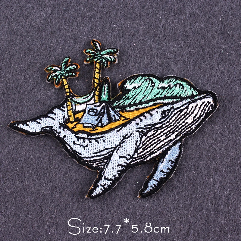 DIY Wildnis Patches Stickerei Patch Für Kleidung Eisen auf Patches auf Kleidung Whale Landschaft Berg Patch Abzeichen für Kleidung – Detail 31