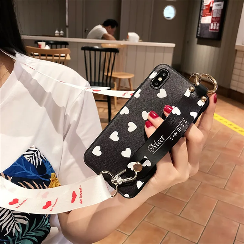 Для xiaomi 9 8 se A1 A2 A3 lite 9T CC9 pro cc9e redmi note 8 iPhone 7 6 plus 5 iPad pro 8A S2 5 plus чехол Обложка модная модель в стиле «любящее сердце» ремень wristban
