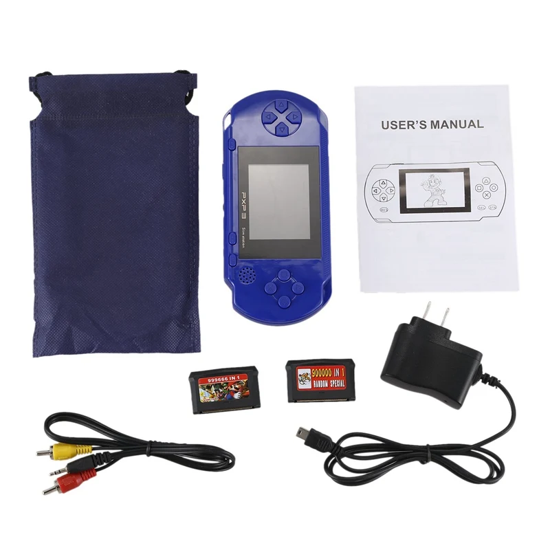 3 Inch 16 Bit Pxp3 Handheld Game Player Retro Video Game Console 150 Classic Games Child Gaming Players Console(Blue