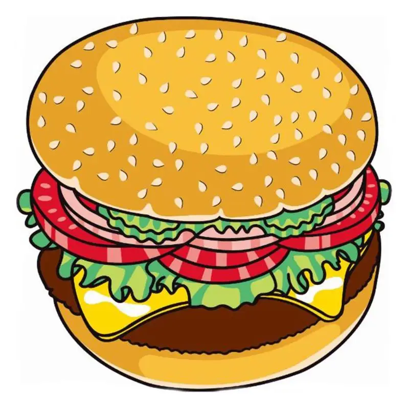 Полиэфирное пляжное полотенце из декоративной ткани гамбургер с фруктовым принтом коврик для пикника пляжное одеяло для дома настенное художественное украшение - Цвет: Hamburger 01
