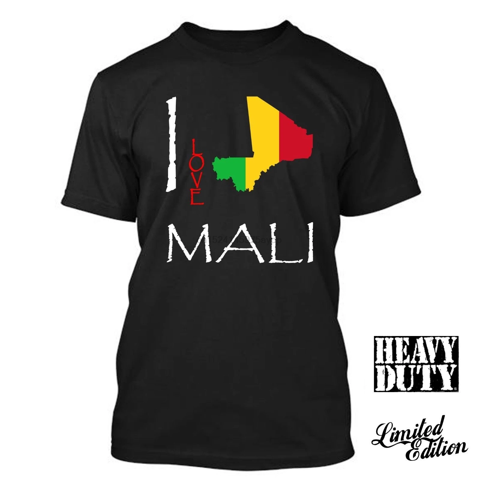 Футболки с принтом коротким рукавом и круглым вырезом футболки флагом MALI I Love Culture