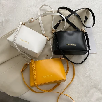 

Vintage Crossbody Bags for Women Birthday Gifts Fashion PU Leather Crossbody Bag Women Woven Strap Bucket Zip Shoulder Handbag