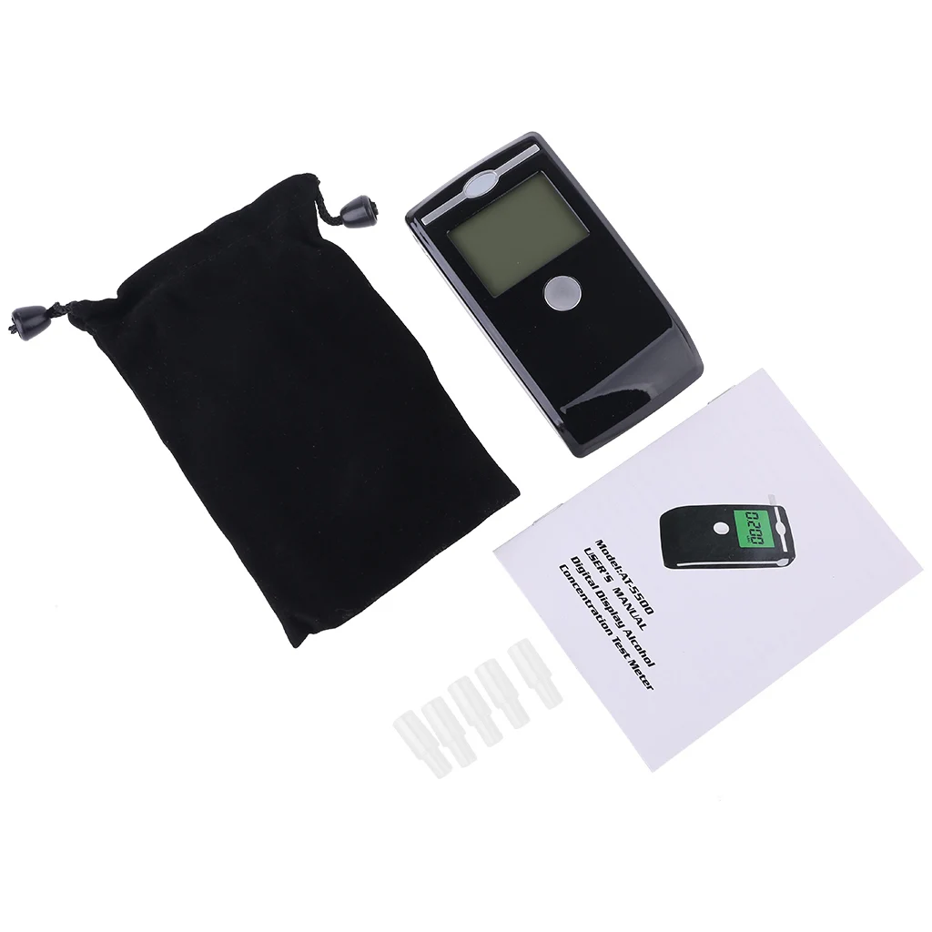 

Digital Breath Alcohol Tester Portable Breathalyzer with LCD Display with 4 Mouthpieces