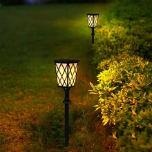 Solar Garden Light Flickering Flames Torches Lights Dusk to Dawn Auto On/Off Security Lamp For Patio Driveway Wall
