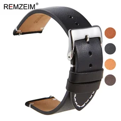 Elegant Calfskin Genuine Leather Quick Release Watch Strap - 24mm (Black)