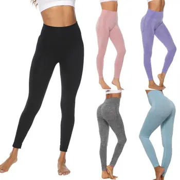 

Women Leggings Running Pants High Waist Solid Seamless Long Tight Trousers Casual Ladies Slim Fit Solid Color Pants Hot Sale