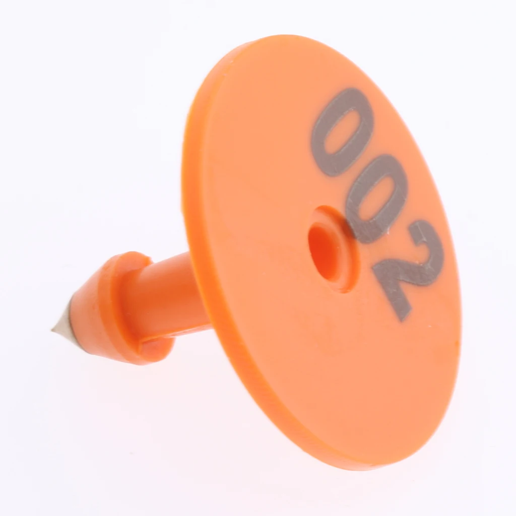 100PCS Small Pre Number Livestock Ear Tag Tagging For Pig Goat Sheep Orange
