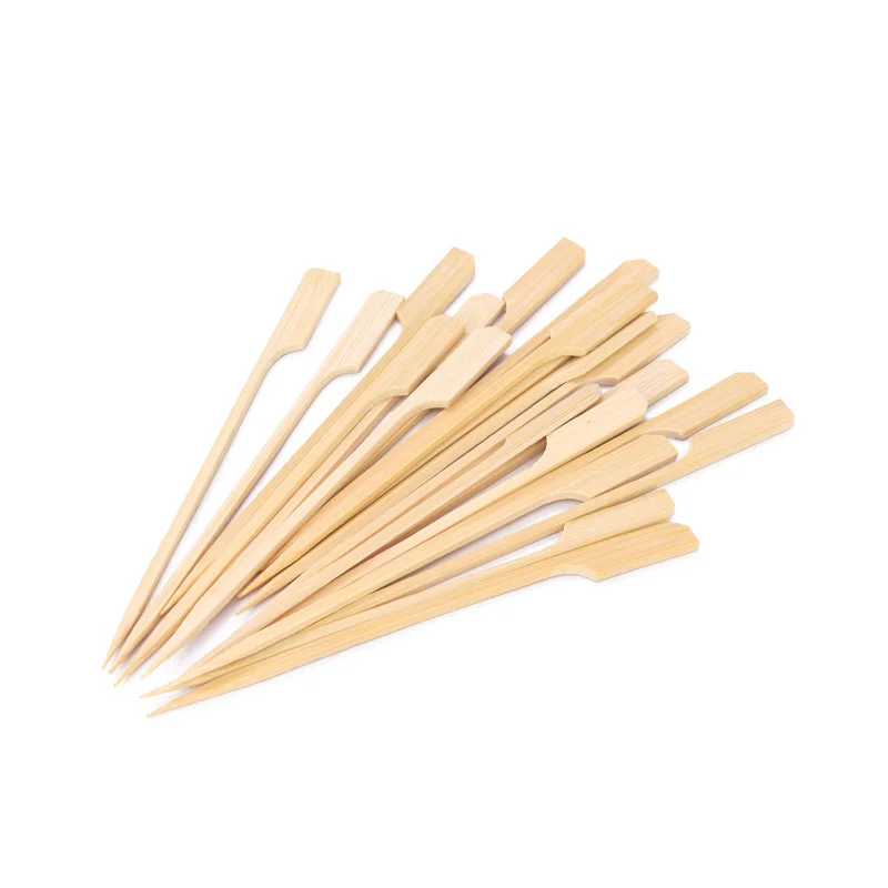 100pcs 15cm Bamboo Skewers Paddle Sticks For BBQ Grill Kebab Barbeque Fruit Toothpicks Party Supplies Outdoor Tools
