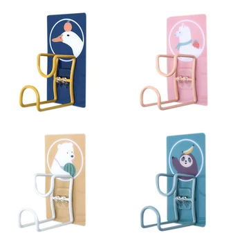 

4Pcs Lovely Animal Suction Cup Towel Rack Hook Holders Pattern Bathroom Sets Cartoon Hooks