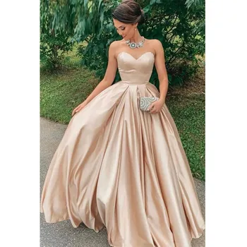 

Simple Champange Prom Dresses 2019 Sleeveless Floor Length Zipper Back Ruffle Evening Gowns vestidos de gala Formal Party Dress